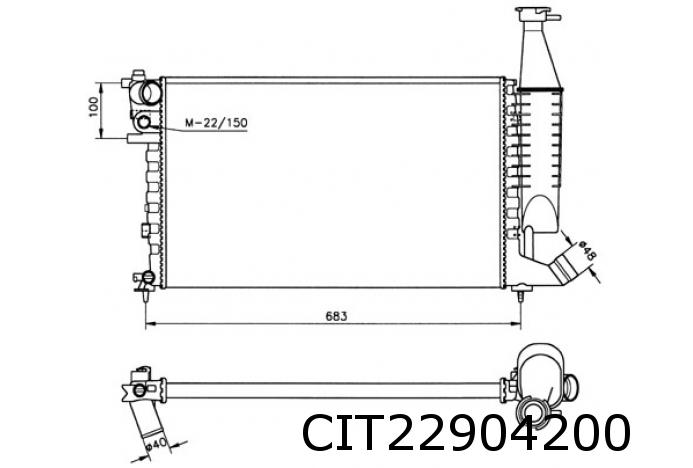 Radiateur Berlingo 1,1+Clima, 14+16 +/- Clima 10.98-