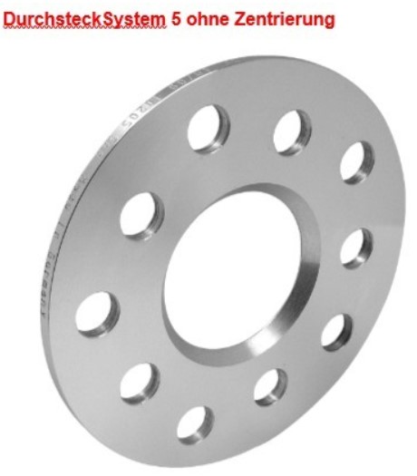 Distanzscheibe 03mm 5x127-71.6 aus Alu mit Durchsteck-Ausf. System 5 *