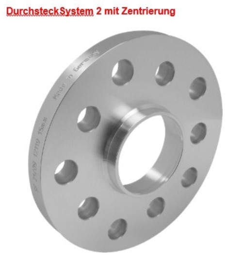 Distanzscheibe 10mm 5x98-58.1 aus Alu mit Durchst-Ausf. System 2 *