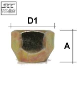 Radmutter M12x1.25 Kegel 60° SW-21 L-17 gelb