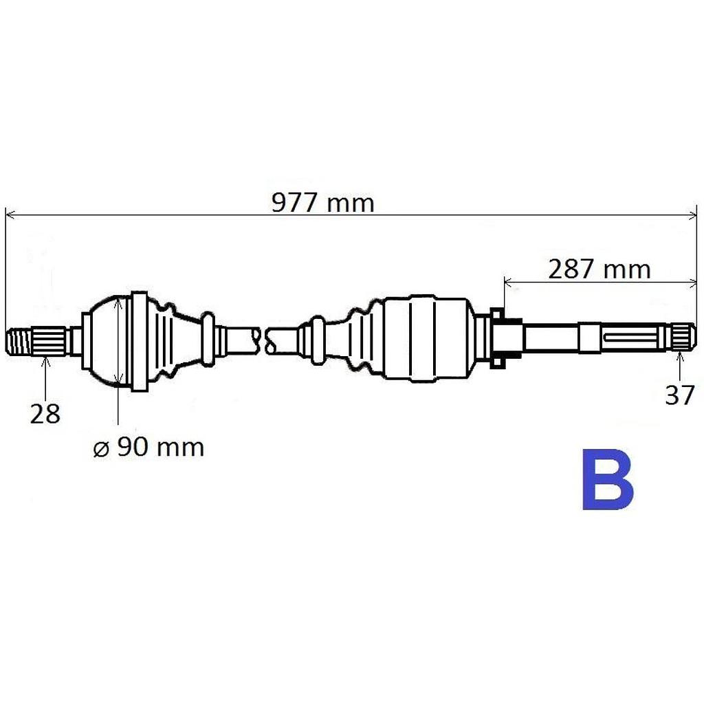 Arbre de transmission droite Expert IV / Jumpy IV