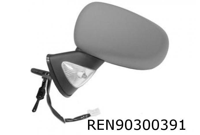 Rétroviseur compl. Modus -08 gauche manuel / clignotant blanc