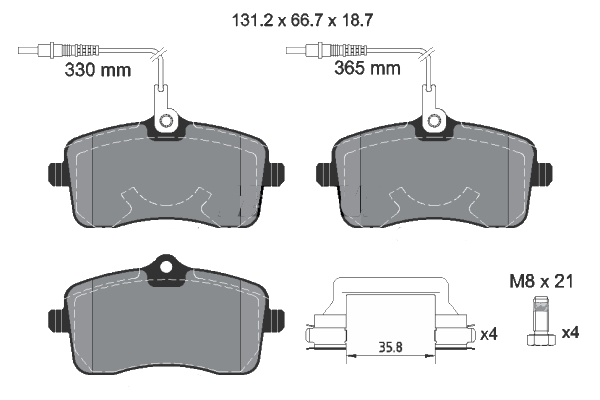 Pastiglie freni anteriore 407 1,6 HDi / 2,0 HDi / 2,0i