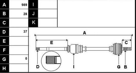 Albero di trasmissione destro