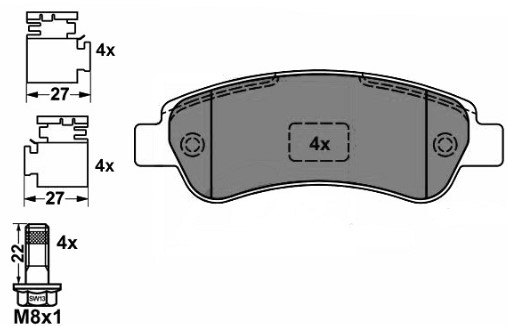Bremsklötze hinten Jumper / Boxer (2.2HDi/3.0HDi)
