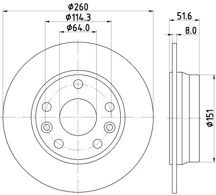 Bremsscheibe hinten ohne integriertes Radlager