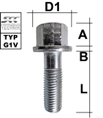 Radschraube M12 x 1,25  L48 Flachbund Typ G1V