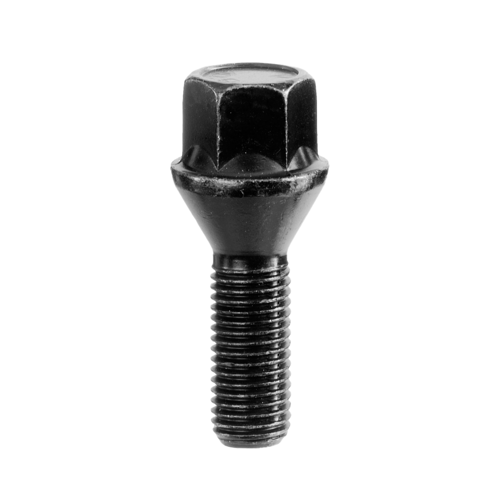 Radschraube M12x1.25 Kegel 60° SW-17 L-42 schwarz