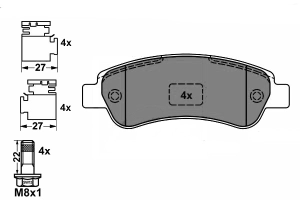Bremsklötze HEAVY DUTY hinten Jumper / Boxer (2.2HDi/3.0HDi)