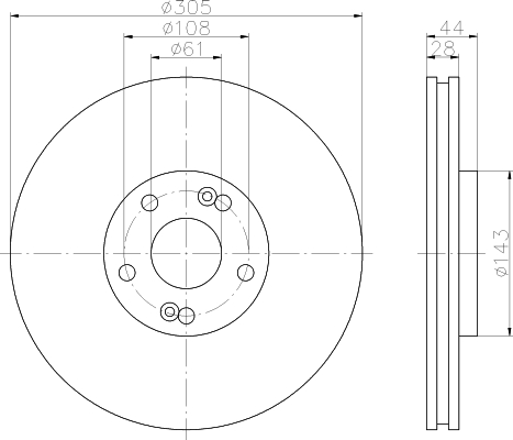 Disco freno Avantime/Espace anteriore 