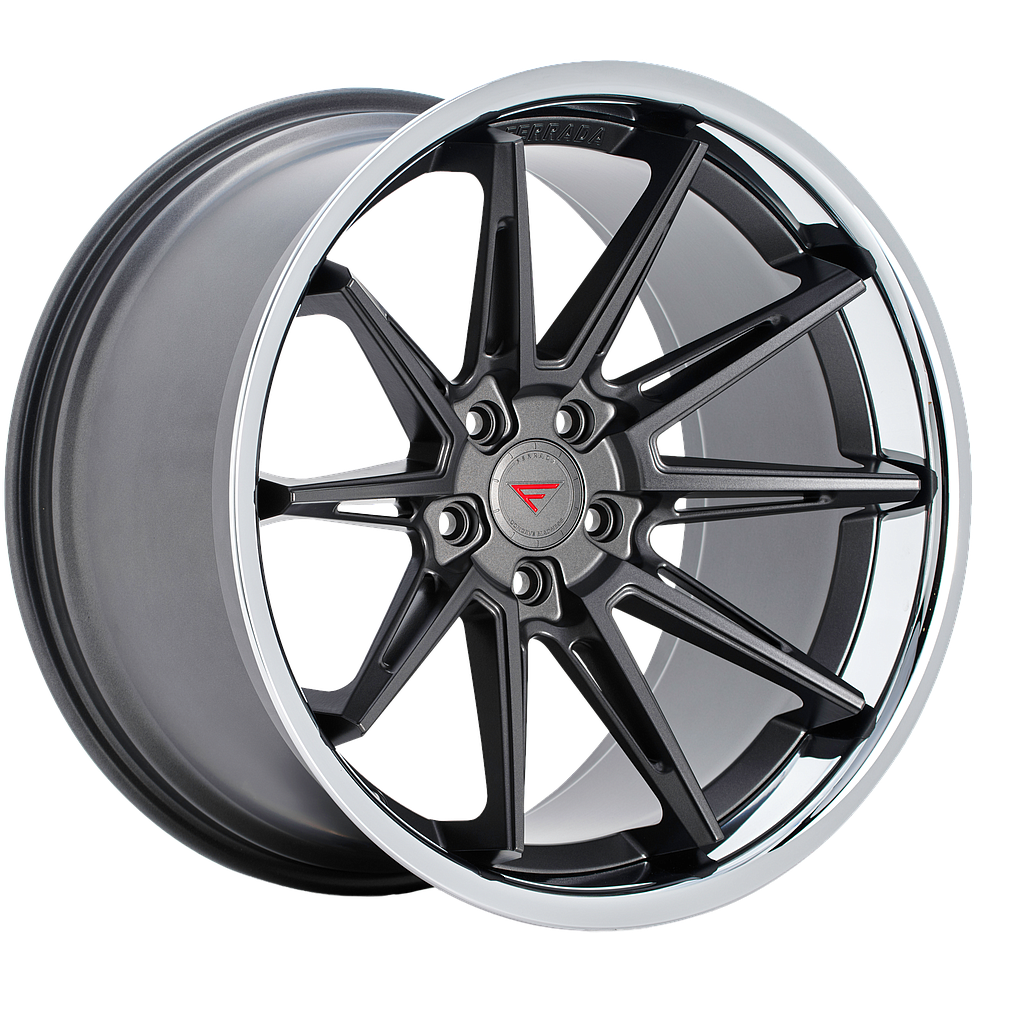 FERRADA CM2 Matte Graphite / Chrome Lip 8.5x19 72.6 60° Kegel