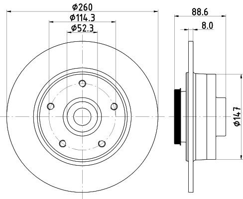 Bremsscheibe Mégane IV hinten mit Lager
