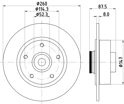Bremsscheibe Mégane IV hinten mit Lager