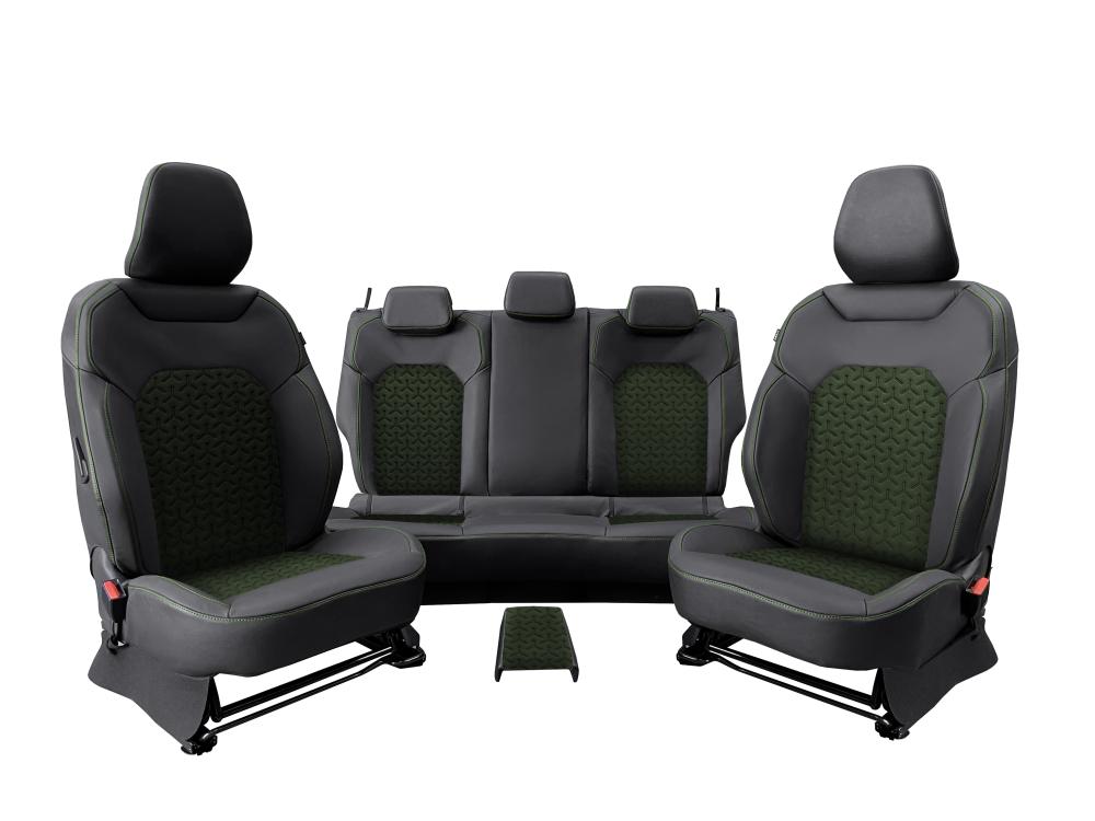 REDUST Sitzbezüge Bigster ohne Logo Schwarz/ Grün C17