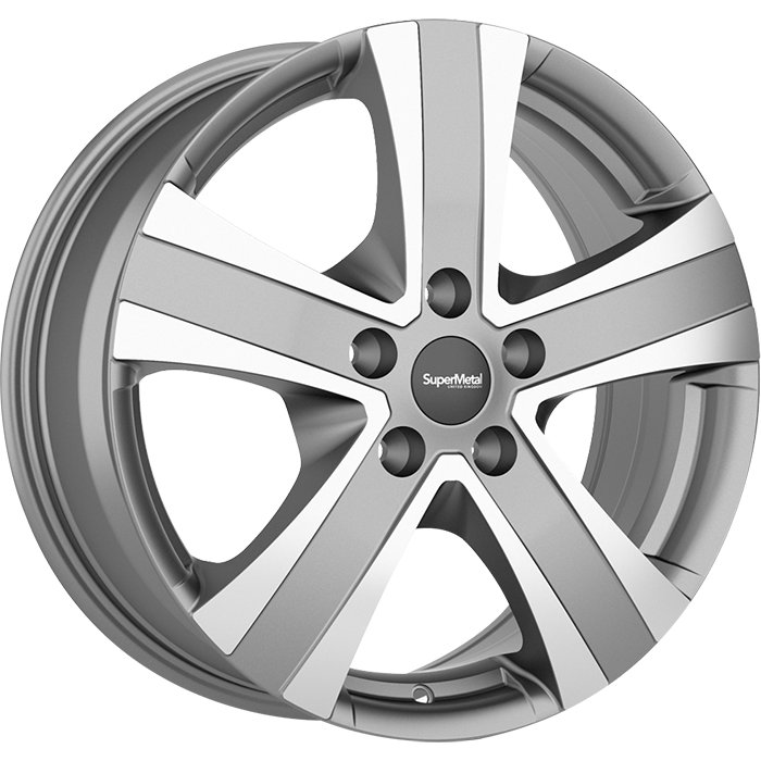 SuperMetal HAMMER Matt Grey Polished 6.5x17 ET60 5x120 65.1