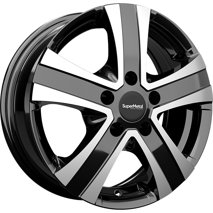 SuperMetal HAMMER Gloss Black Polished 6.5x16 ET65 5x130 78.1