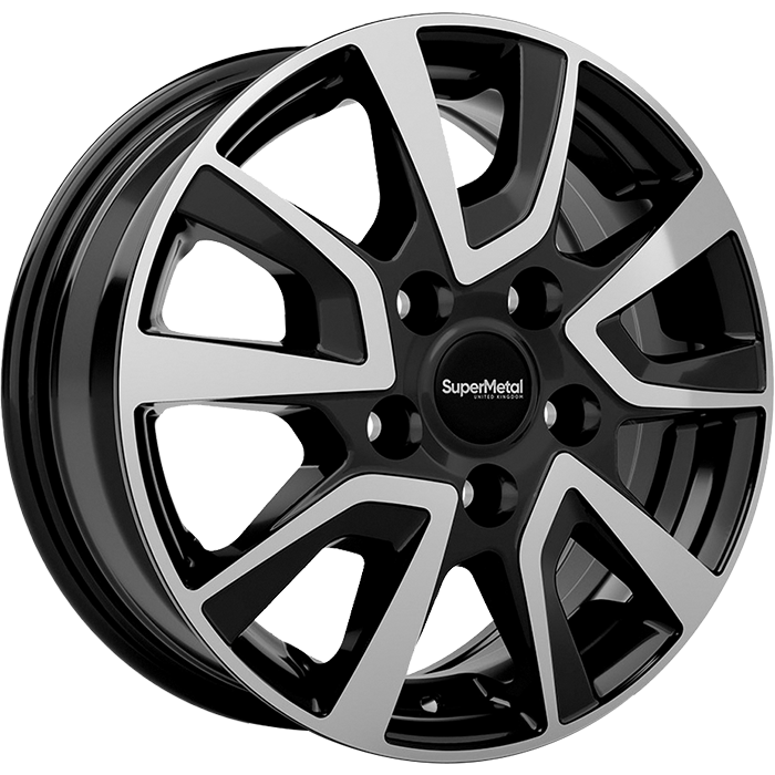 SuperMetal VAULT Gloss Black Polished 7.5x18 ET53 5x120 65.1