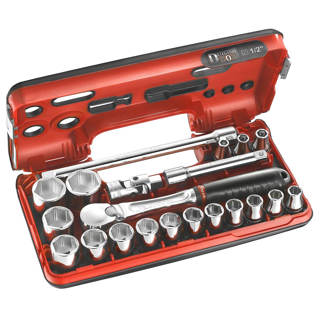 FACOM Steckschluessel-Set 1/2Z D-Box, 21-Tlg