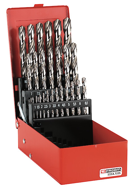 FACOM Sortiment Gefraeste Bohrer Set, 25-Tlg