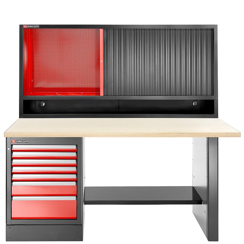 FACOM Jls3 Werkbank Hoch 7Schubl+Obers.,Holz