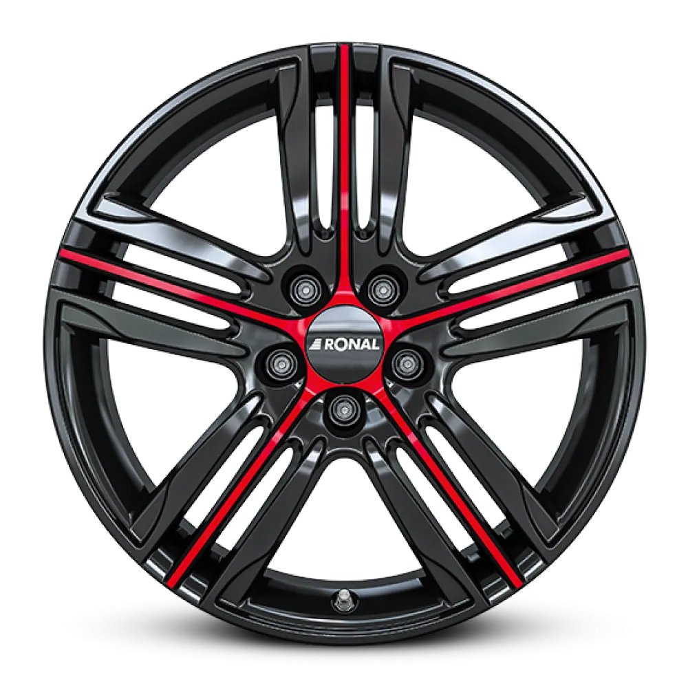 RONAL R57 MCR JET BLACK-RED SPOKE 7.5x17 ET48 5x112 76.0 MX
