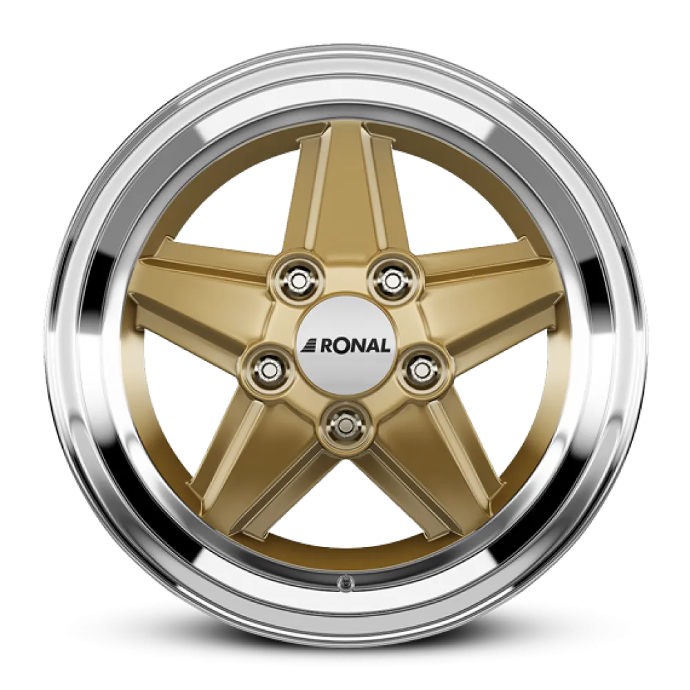 RONAL R9 RACING GOLD-RIM LIP CUT 7.0x15 ET23 5x112 66.5