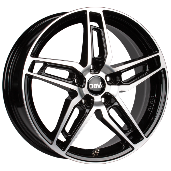 DBV 5DS 005 schwarz glänzend, front poliert 6.5x16 ET48 5x108 70.1