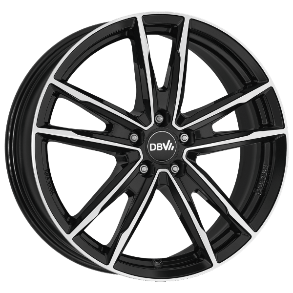 DBV Florida KF dark schwarz glänzend, front poliert 6.5x16 ET48 5x112 57.1