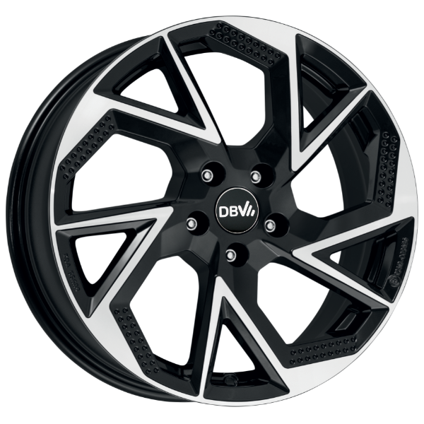 DBV Napoli AP dark schwarz glänzend, front poliert 7.5x18 ET50 5x112 57.1
