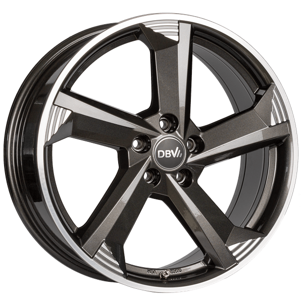 DBV Torino III anthrazit glänzend, front poliert 8.0x18 ET45 5x108 70.1