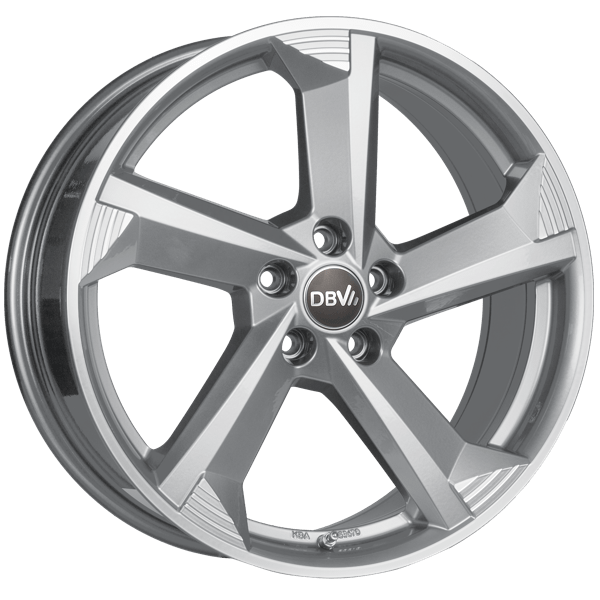 DBV Torino III hyper silber, front poliert 8.0x18 ET48 5x112 70.1