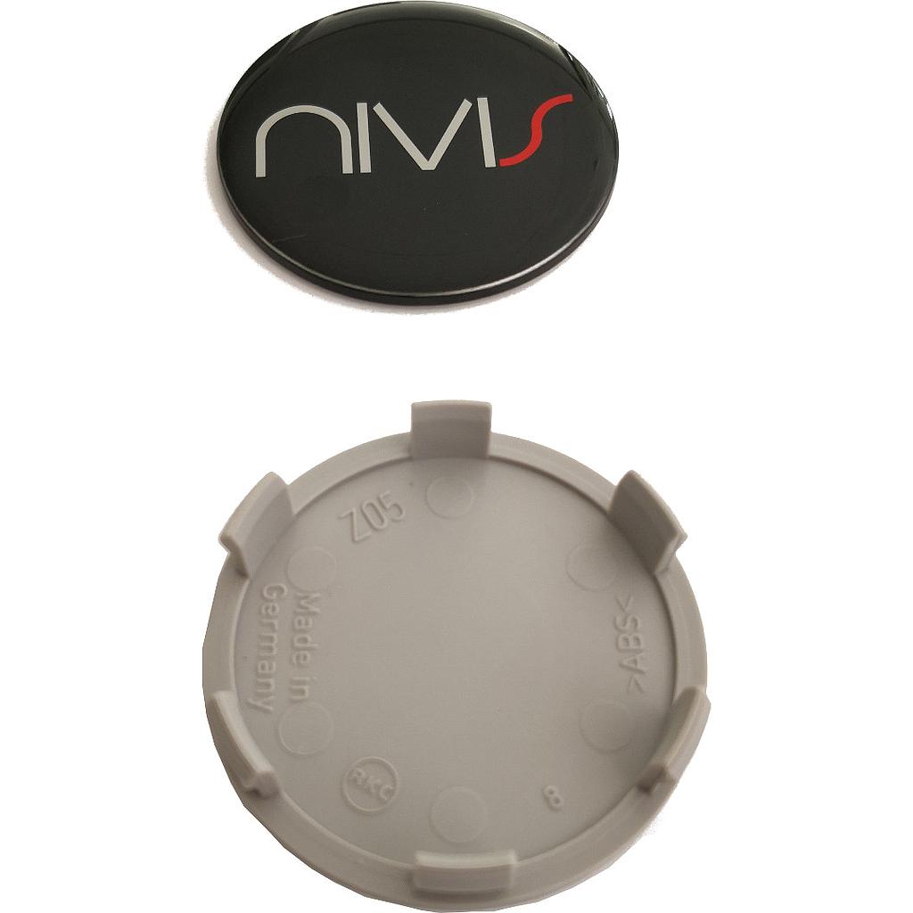 Cache-moyeu pour jantes aluminium Nivis noir pour NIVIS 145, 206, 208