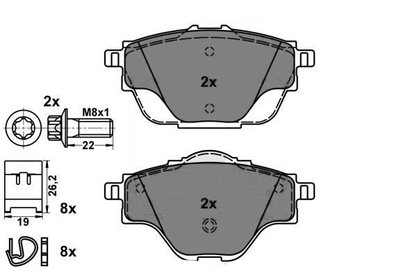 Pastiglie freni posteriore C4 Picasso II / 308 II / 3008 (P84) / 5008 (P87)