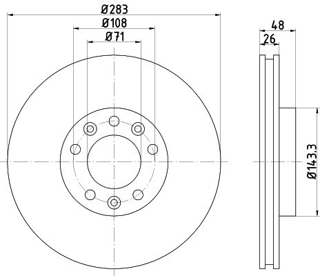 Disque de frein PEINT avant
