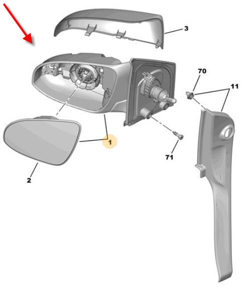 EXT VIEW MIRROR LH