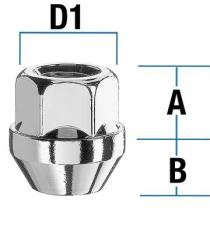 Radmutter M14X1,5 Kegel 60° Typ H7X (H7V/H7W) - H: 24 mm