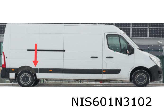 Zierleiste (klein) mitte rechts schwarz Master III Bus Kasten