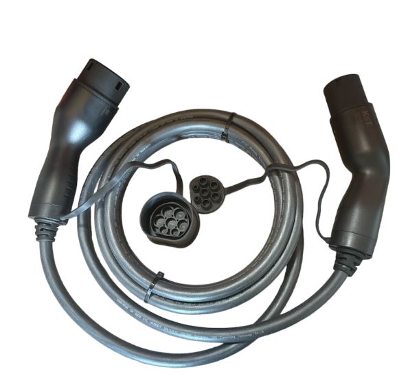 Ladekabel Typ 2 – Typ 2 / 32 A / 22kW / 5m gerade