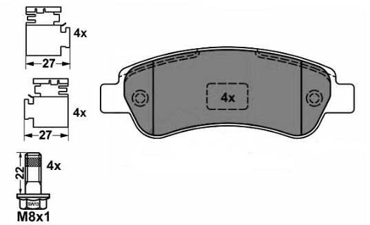 Plaquettes de frein arrière Ducato