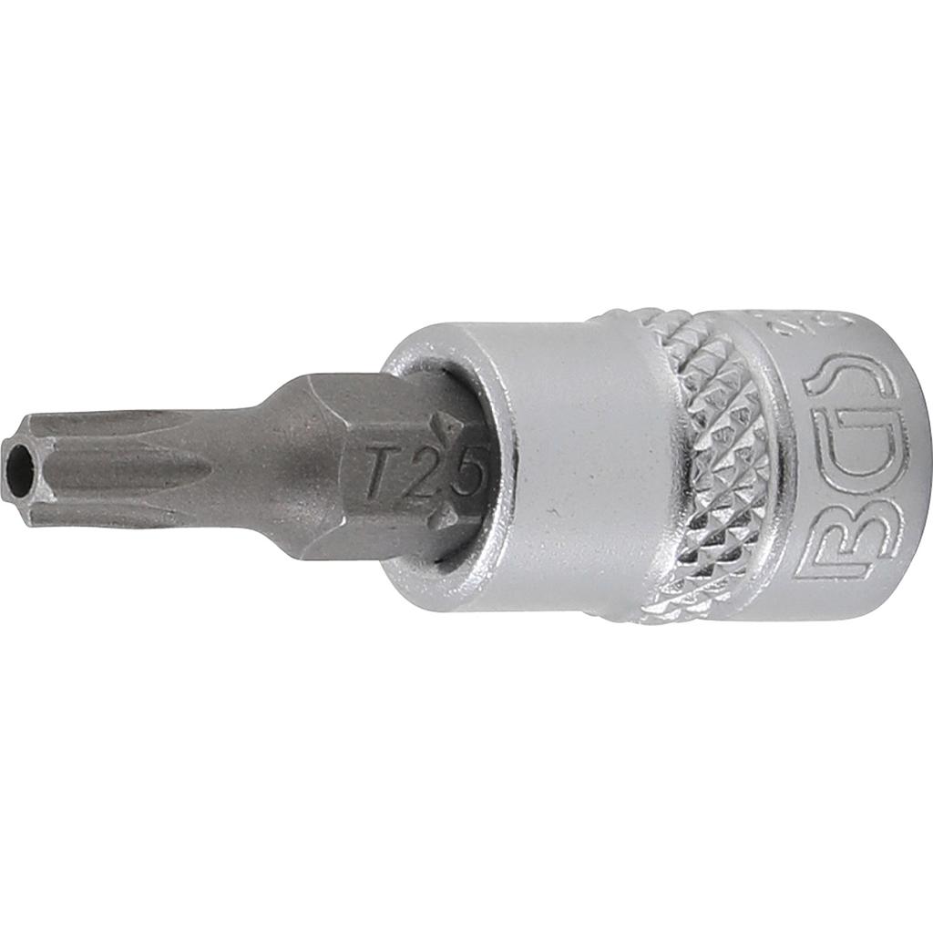 Bit-Einsatz | Antrieb Innenvierkant 6,3 mm (1/4") | T-Profil (für Torx) mit Bohrung T25
