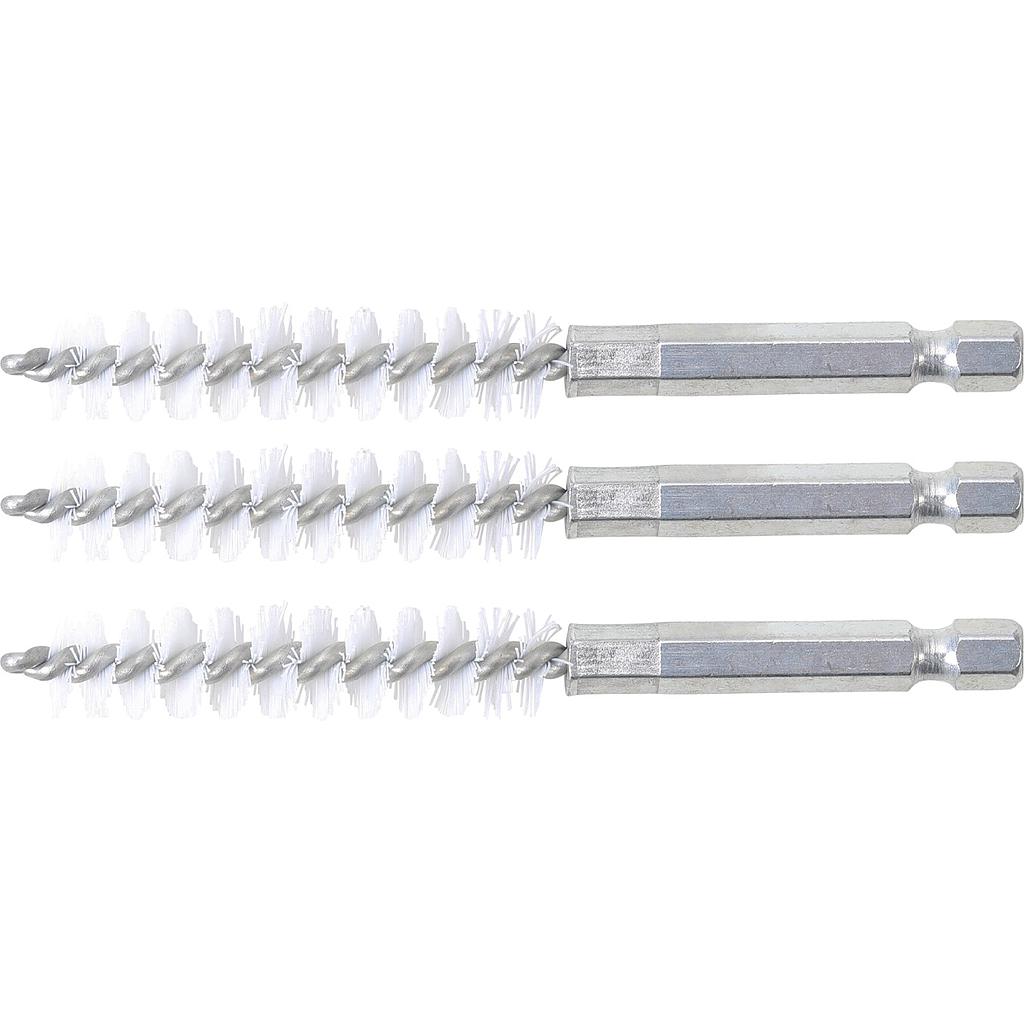 Nylonbürste | 11 mm | Antrieb Aussensechskant 6,3 mm (1/4&quot;) | 3-tlg.