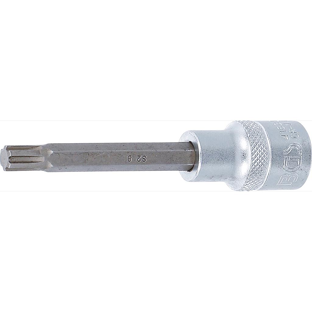 Bit-Einsatz | Länge 100 mm | Antrieb Innenvierkant 12,5 mm (1/2&quot;) | Keil-Profil (für RIBE) M8