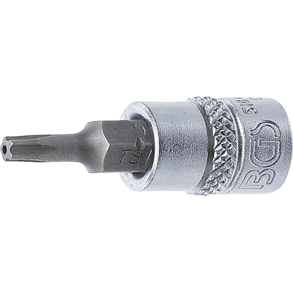Bit-Einsatz | Antrieb Innenvierkant 6,3 mm (1/4&quot;) | TS-Profil (für Torx Plus) mit Bohrung TS15
