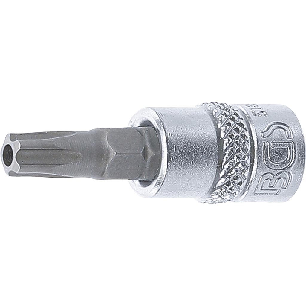 Bit-Einsatz | Antrieb Innenvierkant 6,3 mm (1/4&quot;) | TS-Profil (für Torx Plus) mit Bohrung TS30