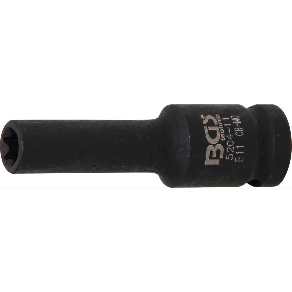 Kraft-Steckschlüssel-Einsatz E-Profil, tief | Antrieb Innenvierkant 12,5 mm (1/2&quot;) | SW E11