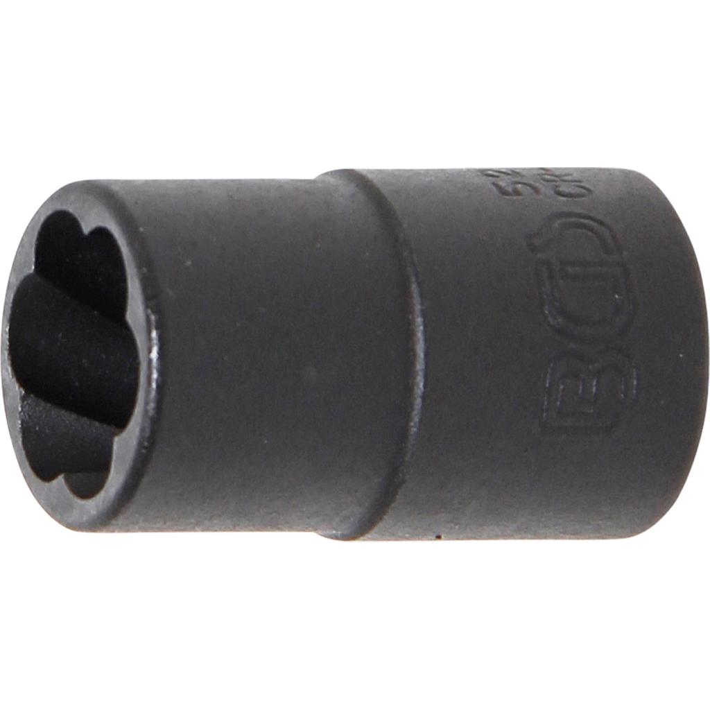 Spiral-Profil-Steckschlüssel-Einsatz / Schraubenausdreher | Antrieb Innenvierkant 10 mm (3/8&quot;) | SW 12 mm