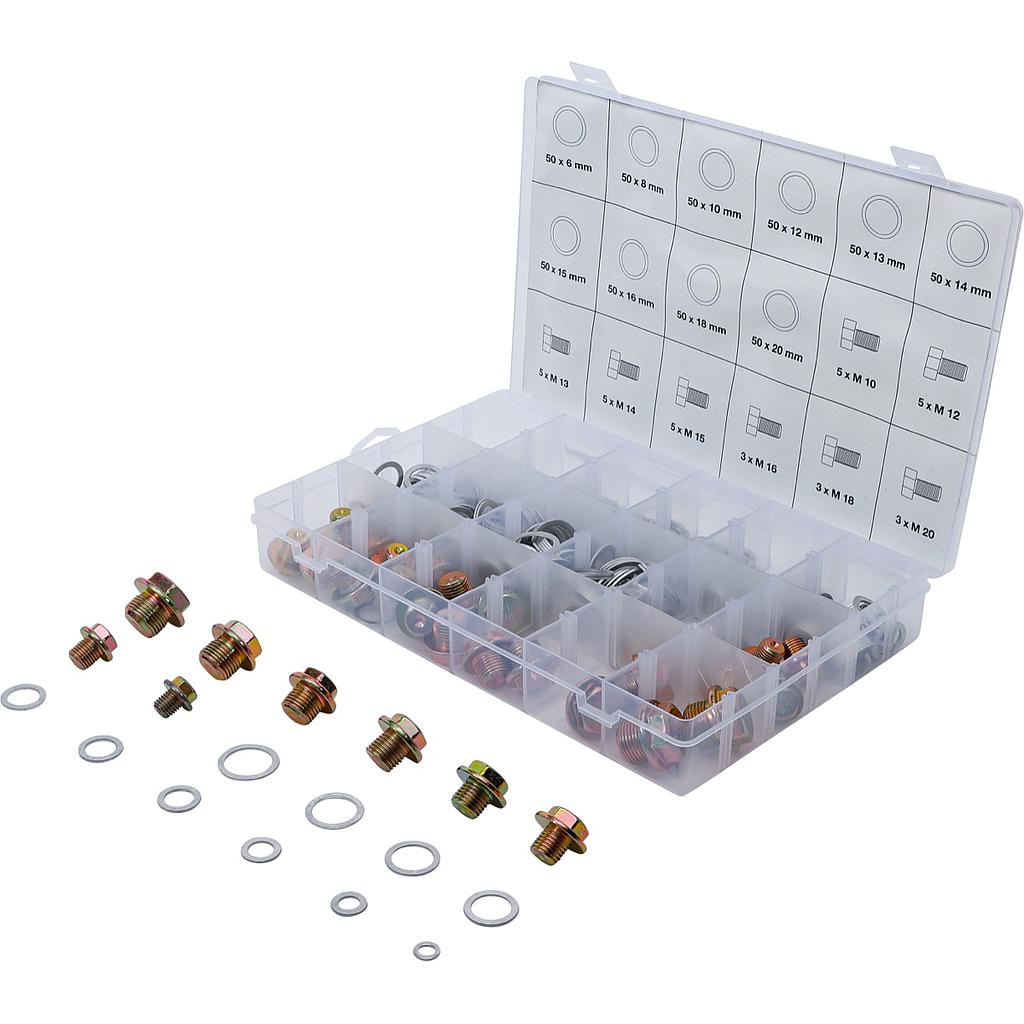 Ölwannenschrauben- und Alu-Dichtring-Sortiment | 534-tlg.