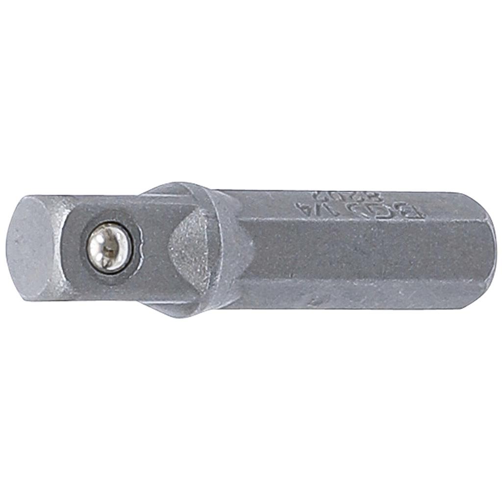 Bit-Knarren-Adapter | Aussensechskant 6,3 mm (1/4&quot;) - Aussenvierkant 6,3 mm (1/4&quot;) | 30 mm