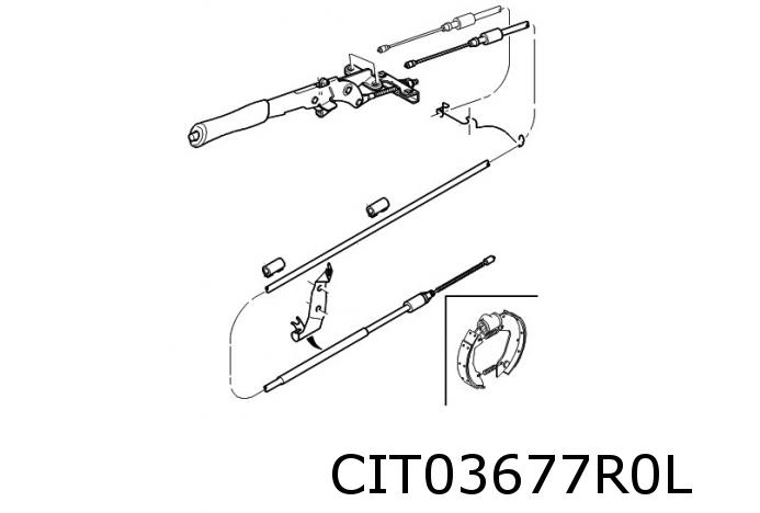 Xsara Break handremkabel links (trommel)